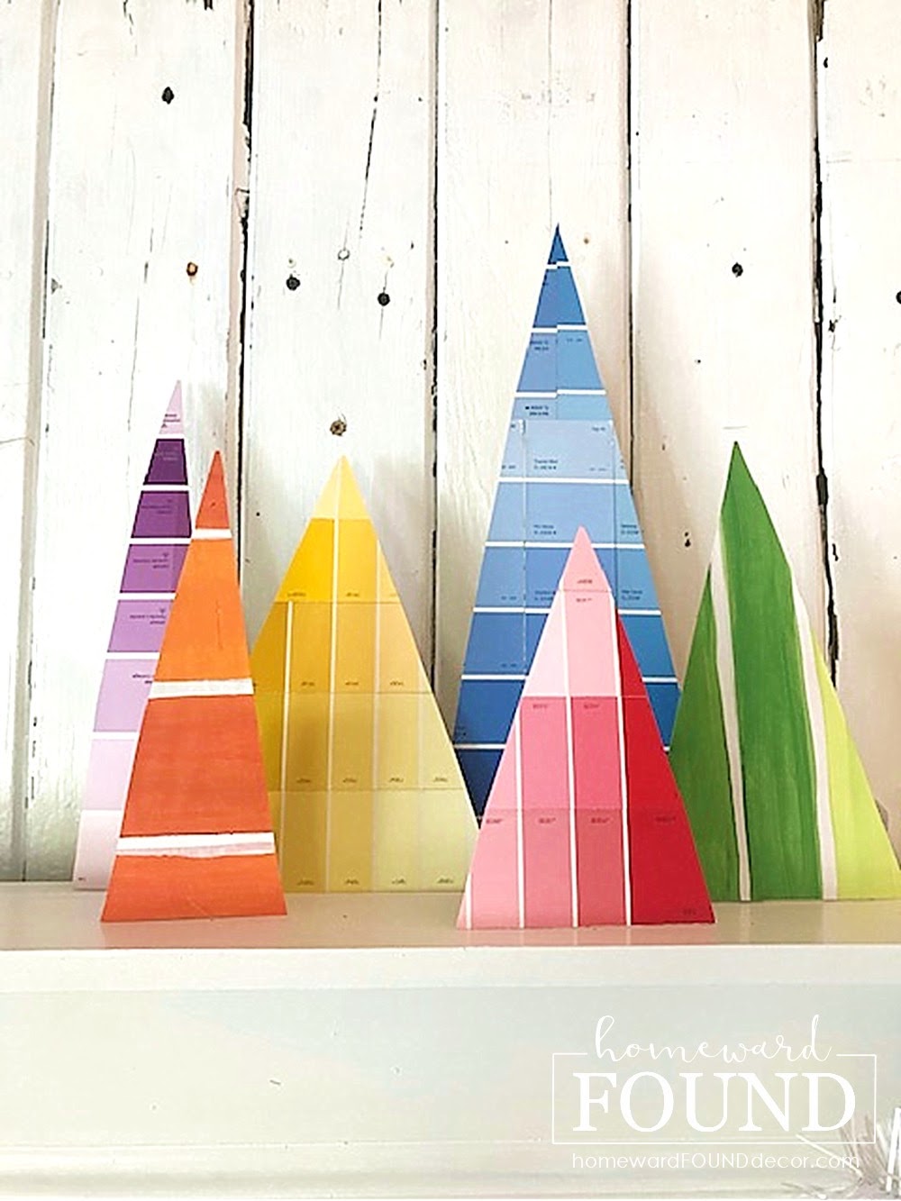 diy paint chip trees homeward found decor