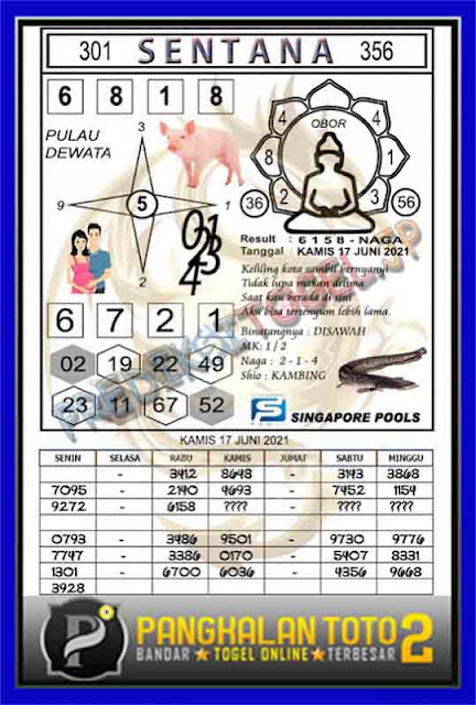 Prediksi Sentana Sgp 17 Juni 2021 Syair Mantapp