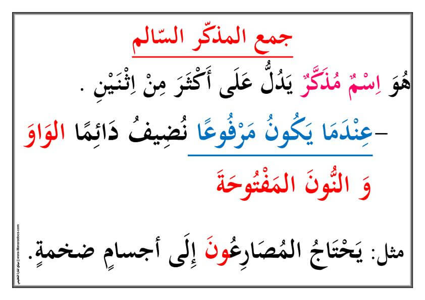 معلقات تزيين القسم درس جمع المذكر السالم و جمع المؤنث السالم