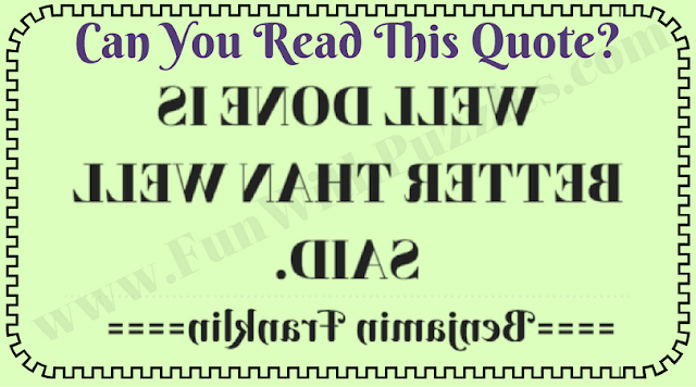 Riddle to read Quote backward Riddle to read Quote backward