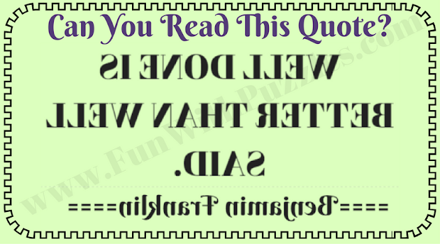 Reading Backward Challenge | Riddle to read Quote backward