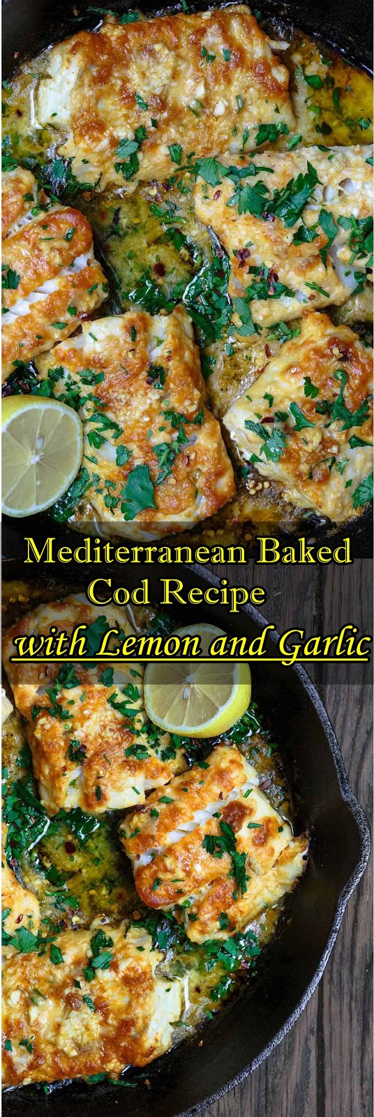 #Mediterranean #Baked #Cod #Recipe #with #Lemon #and #Garlic