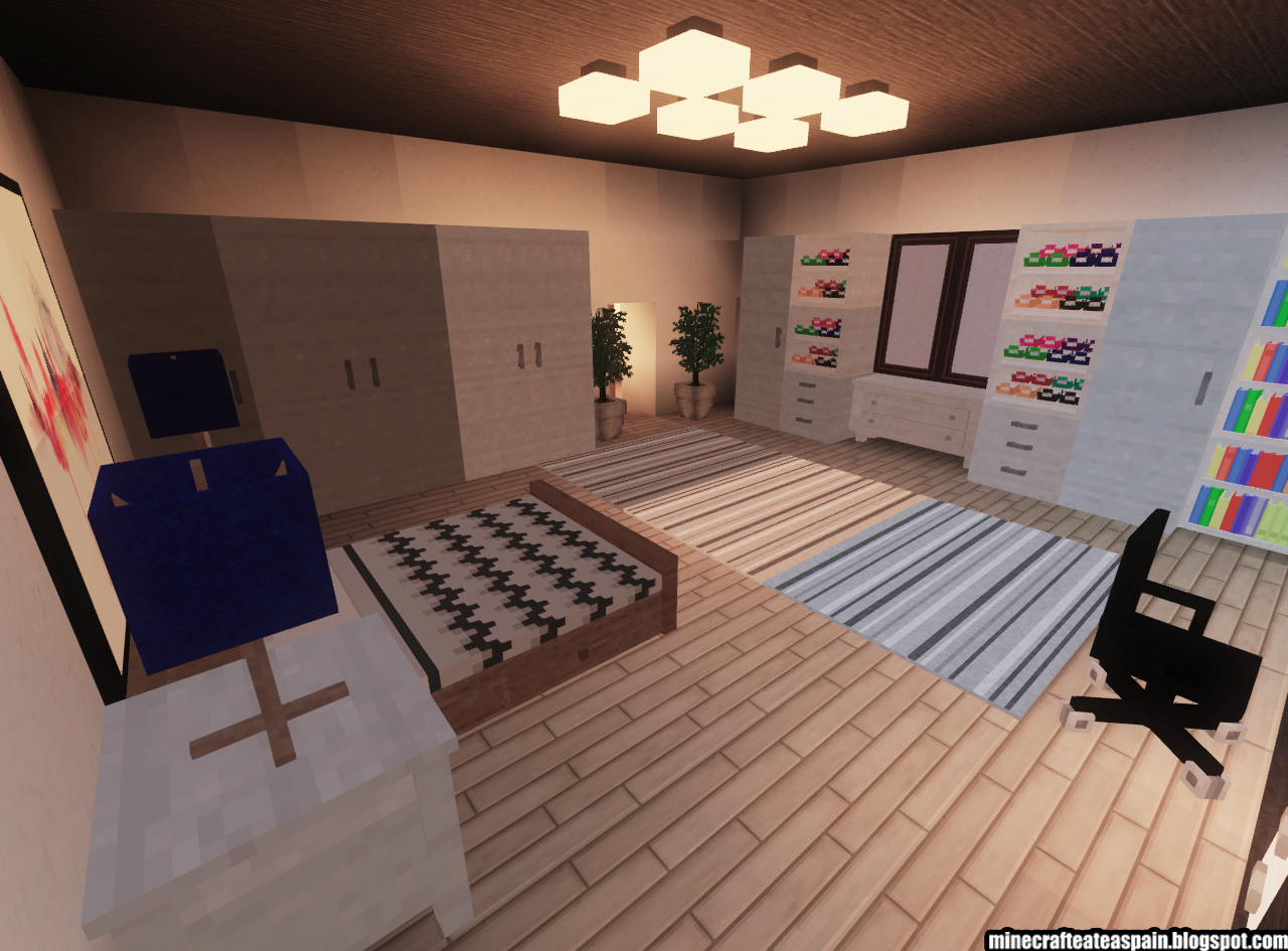 Creaciones Minecrafteate: Casa Moderna Blanco y Gris con jardín en