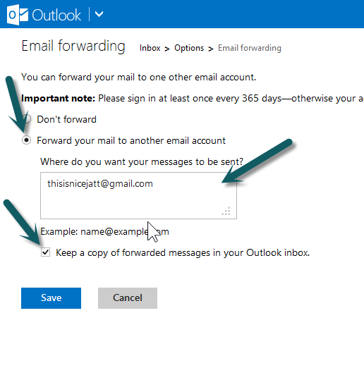 techlol: forward emails from outlook to gmail automatically