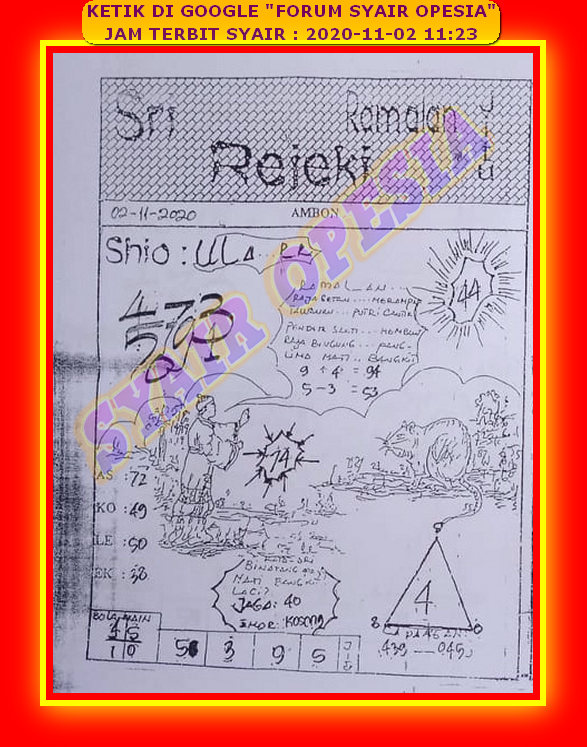 Syair Sydney Senin 2 November 2020 Royal Syair