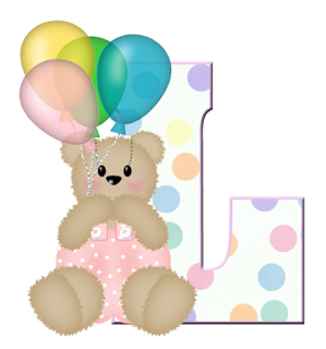 Abecedarios de Osita de Peluche con Globos. Teddy Bear with Balloons Alphabet.