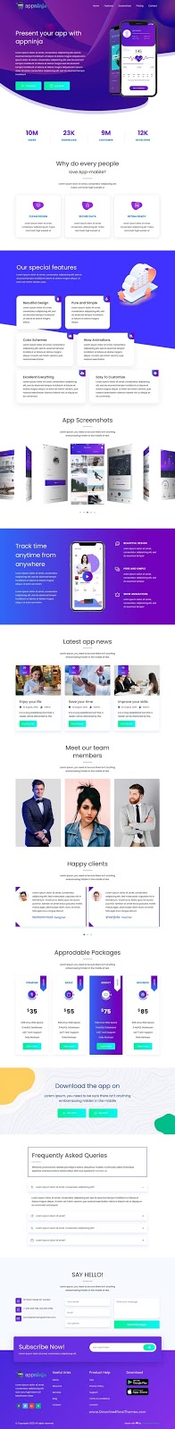 App-Ninja - App landing page template - Download New Themes