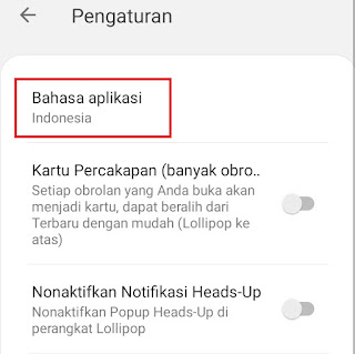 Cara mengubah bahasa di WhatsApp GB