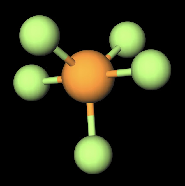 PF5 Ball and Stick Structure