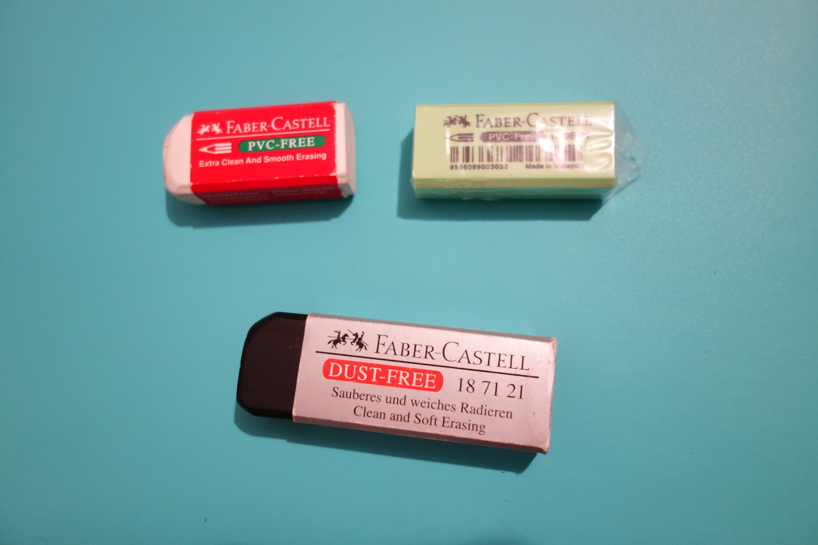 Paper and Digital PVC in erasers, Faber Castell Erasers comparison