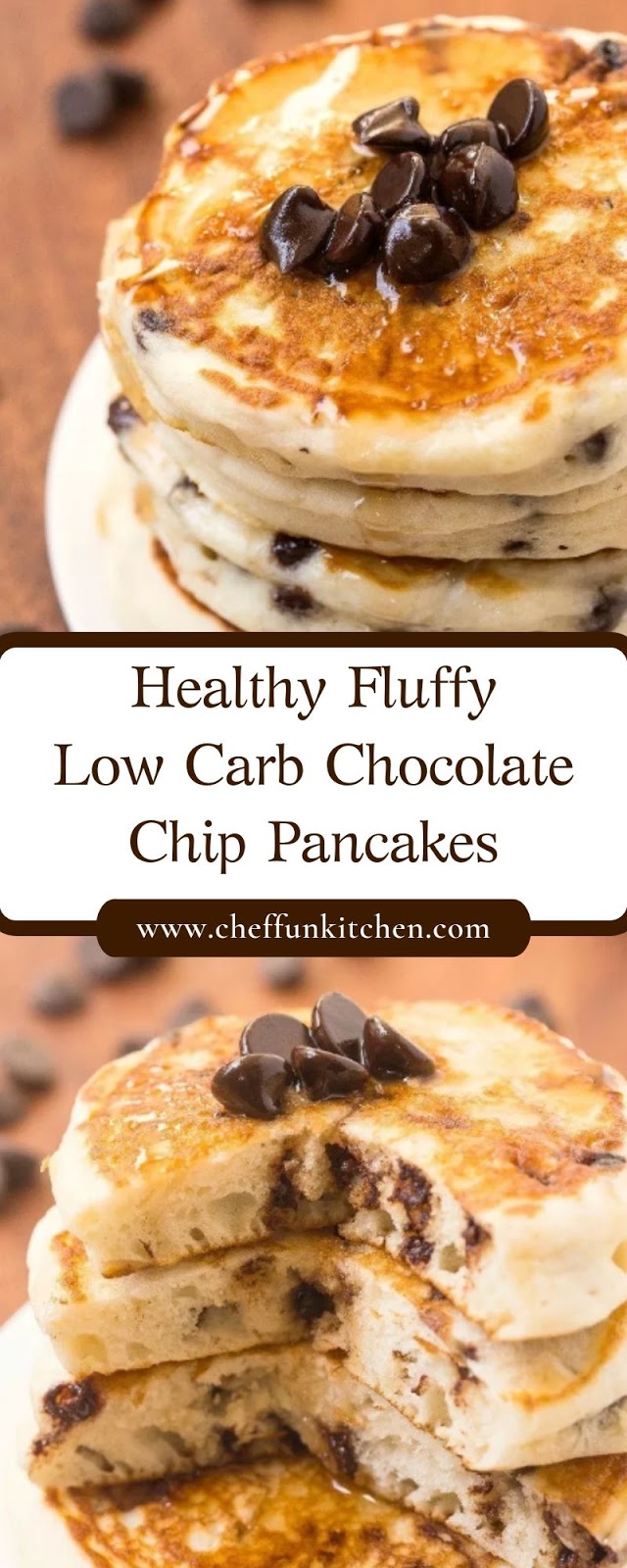 Healthy Fluffy Low Carb Chocolate Chip Pancakes Healthy Fluffy Low Carb Chocolate Chip Pancakes
