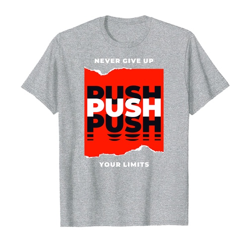 ÁO THUN COTTON UNISEX IN HÌNH PUSH YOUR LIMITS QUOTES 15175