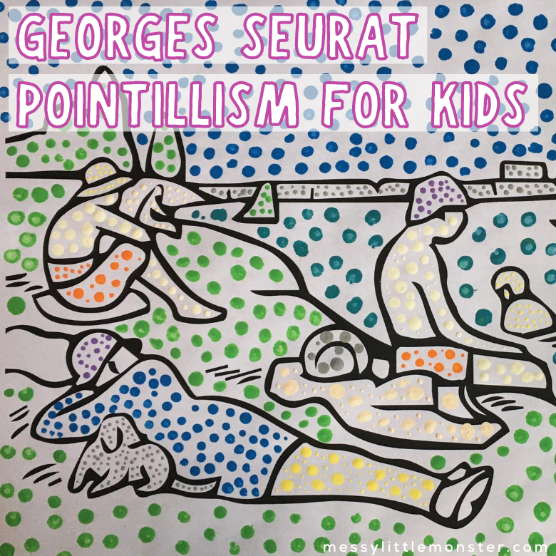 Seurat Pointillism art for kids - famous artists for kids