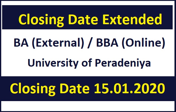 Closing Date Extended : BA(External), BBA (Online) - Peradeniya University