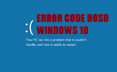 List Error Code Blue Screen (BSOD) pada Windows 10