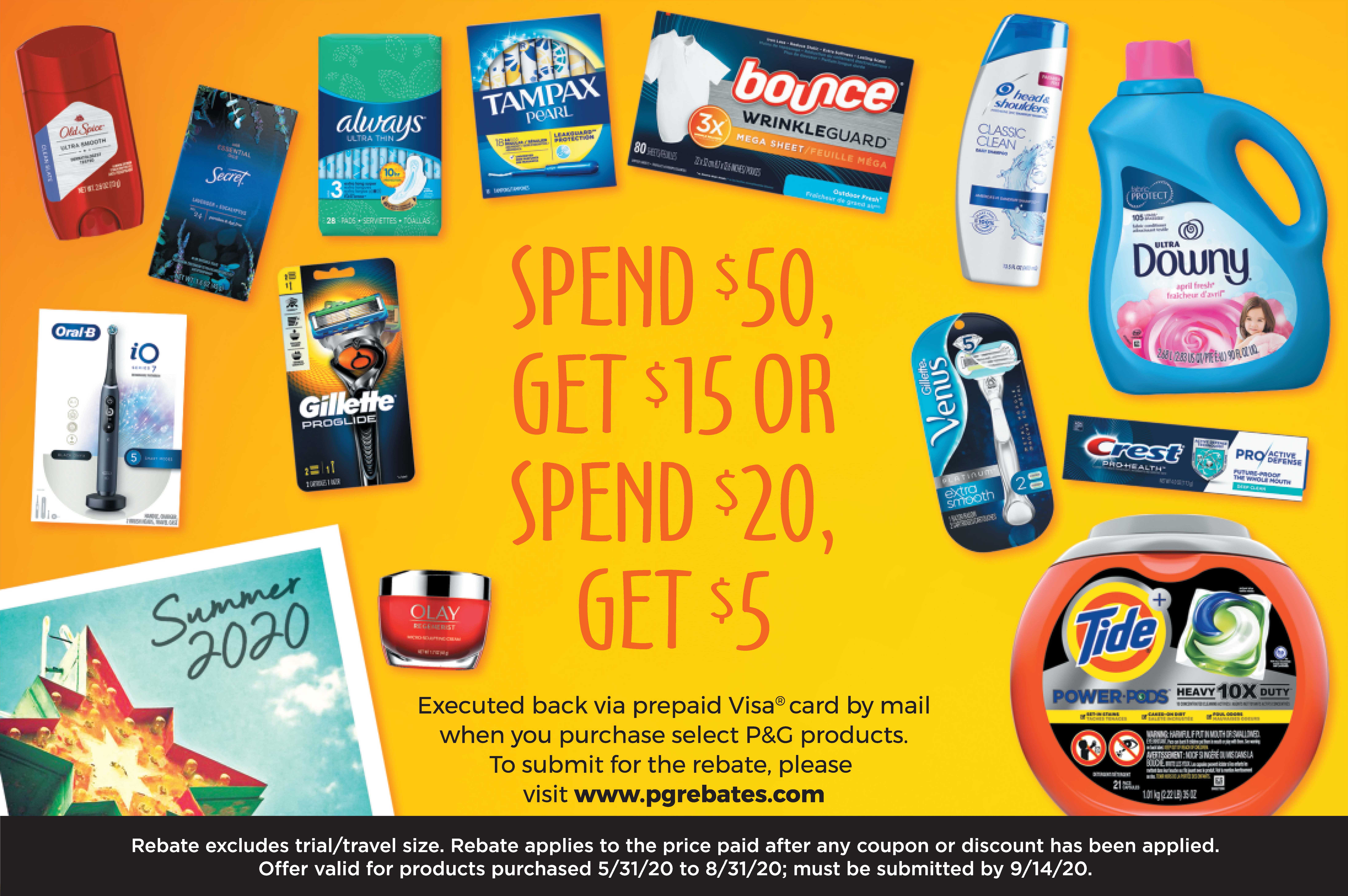  15 FREE From Procter Gamble With Summer Rewards Rebate Offer