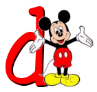 Alfabeto de Mickey Mouse en diferentes posturas y vestuarios d.