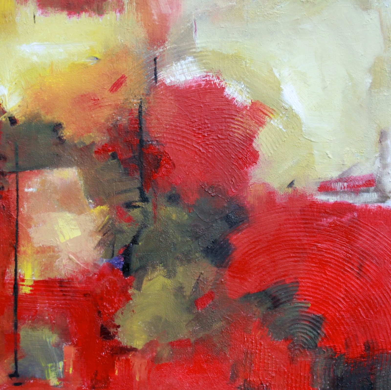Daily Painters Abstract Gallery Red Contemporary Abstract Painting