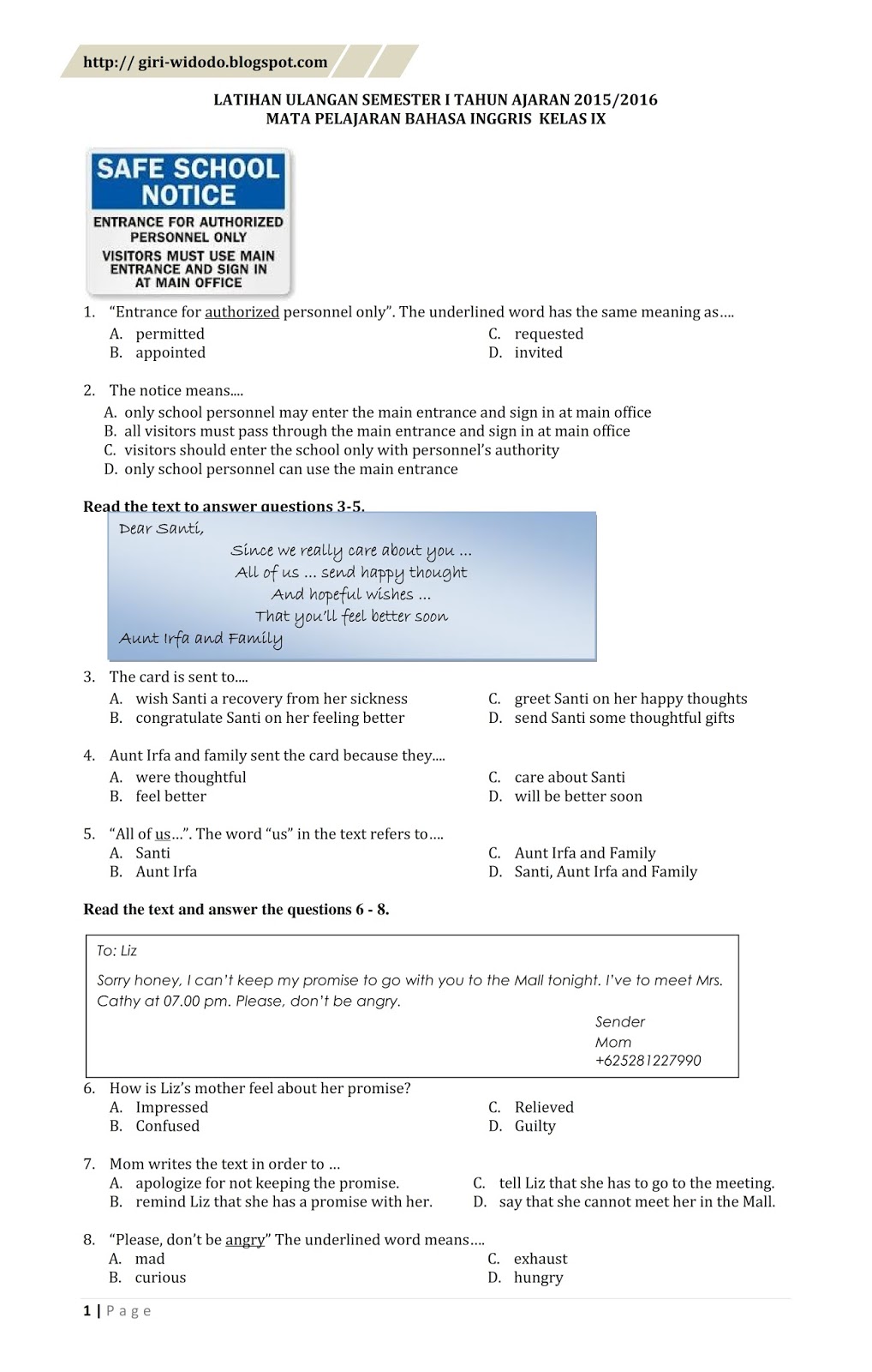 contoh soal essay bahasa inggris kelas xi