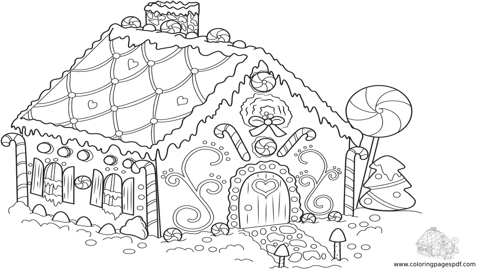 Coloring Page Of A Candy House