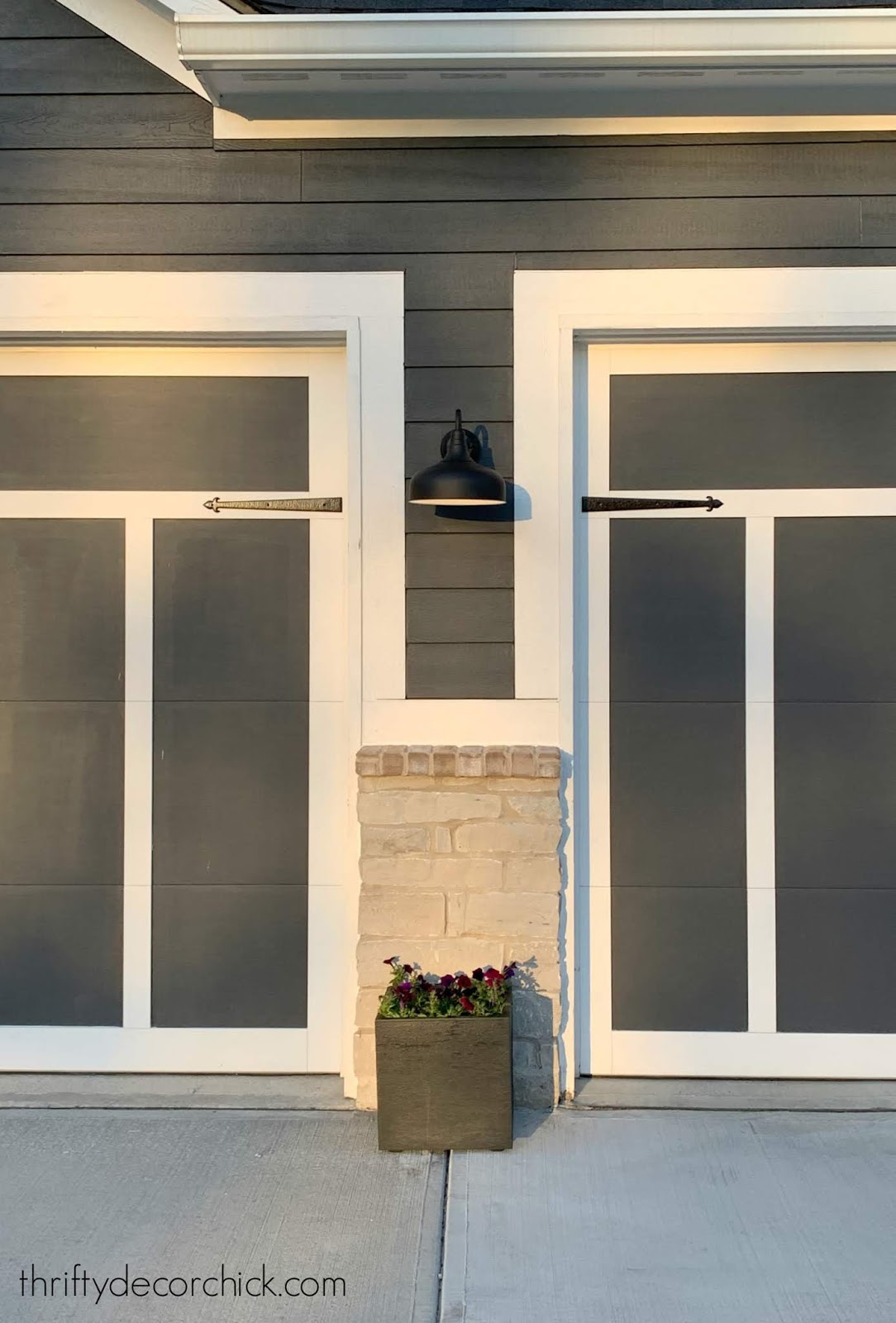 Craftsman carriage garage door hardware and lighting