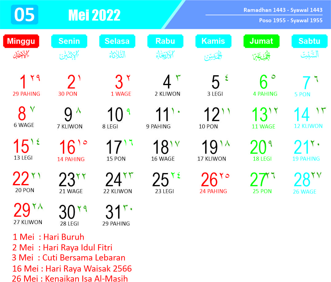 Kalender Mei 2022 - Kanalmu