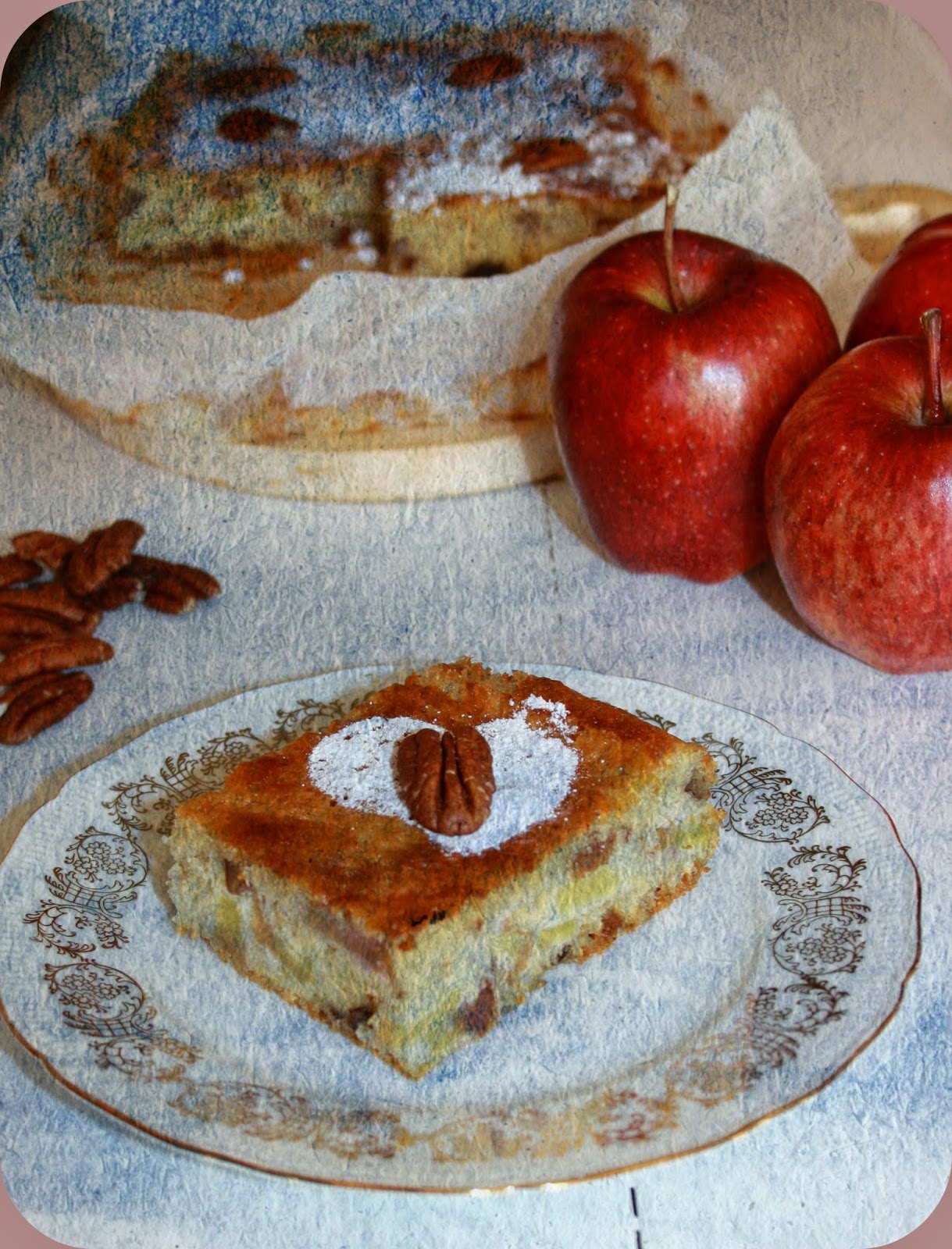 torta di mele senza glutine con noci pecan e uvetta per il recipe-tionist di aprile 2014