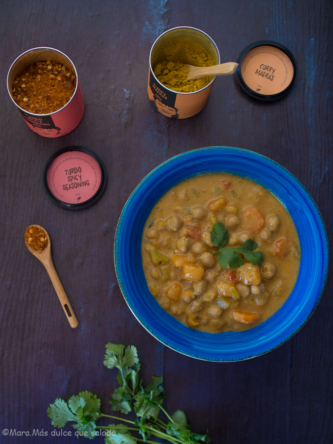 Curry de garbanzos y verduras en Crock-Pot