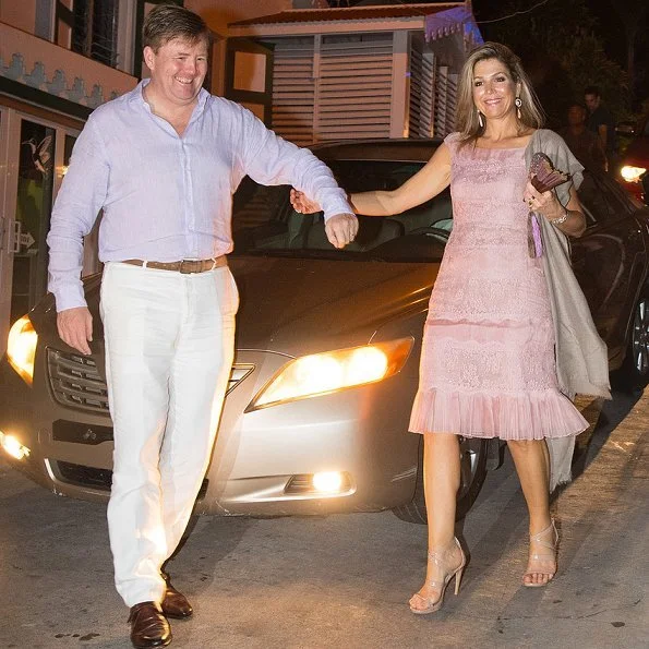 Queen Maxima wore Valentino pink dress,  carries Natan Clutch, Longchamp handbag, Chloe handbags