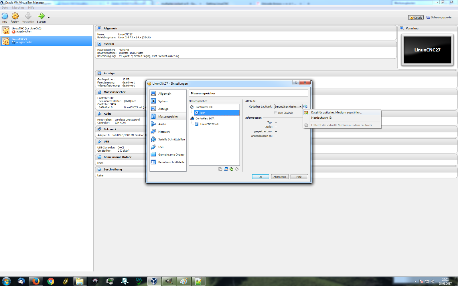 Roberts Modellbaublog: LinuxCNC 2.7 in VM VirtualBox installieren