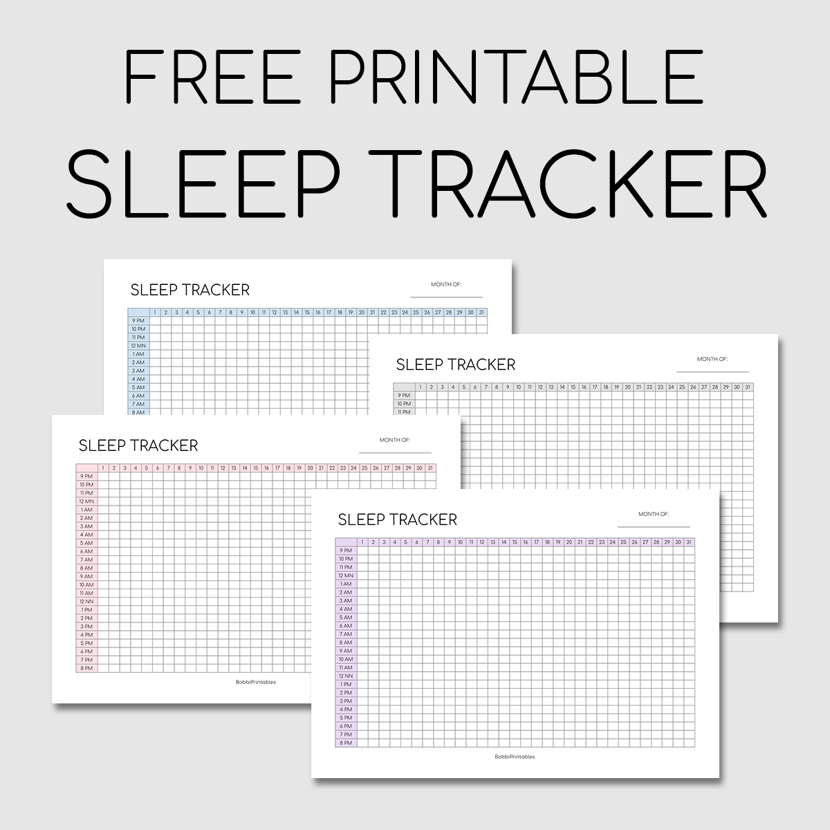 Blank Sleep Tracker Printable | Letters from Elliott