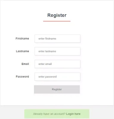 JSP registration form