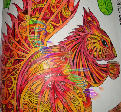 détail Coloriage adulte bestiaire extraordinaire hachette