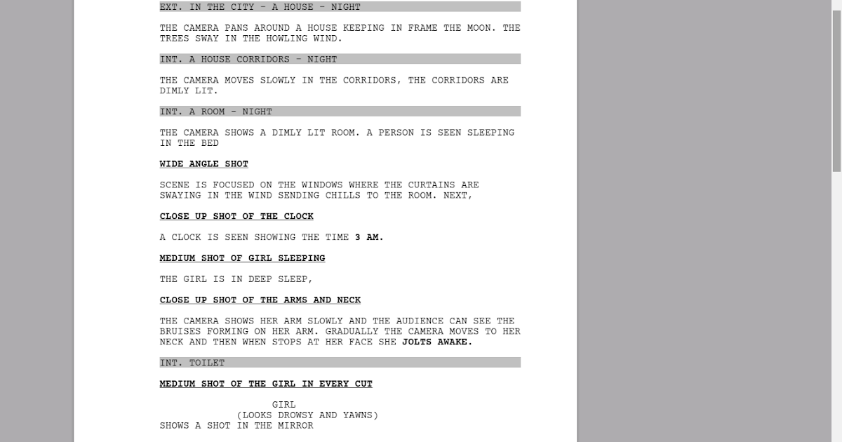 FINAL DRAFT OF SCRIPT