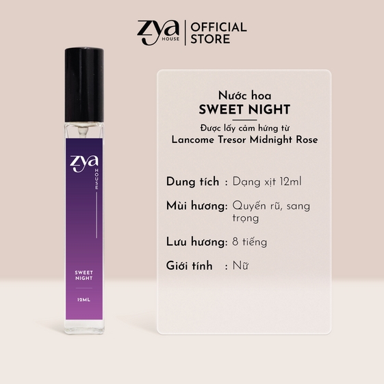 NƯỚC HOA NỮ ZYA SWEET NIGHT 12ML