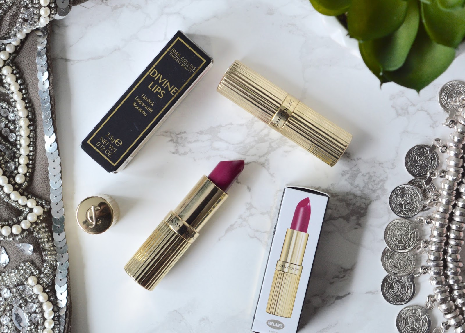 Beauty Review Joan Collins Divine Lips Lipsticks POPCORN AND GLITTER