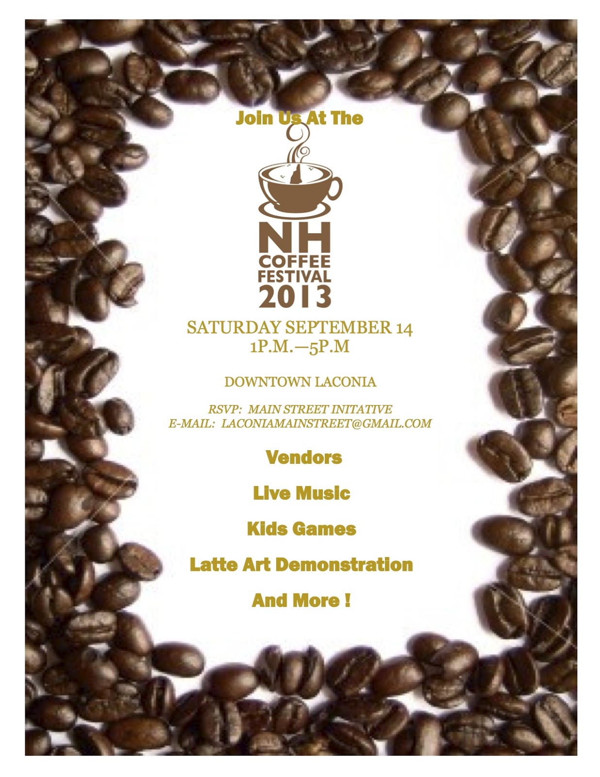 Laconia Main Street New Hampshire Coffee Festival!