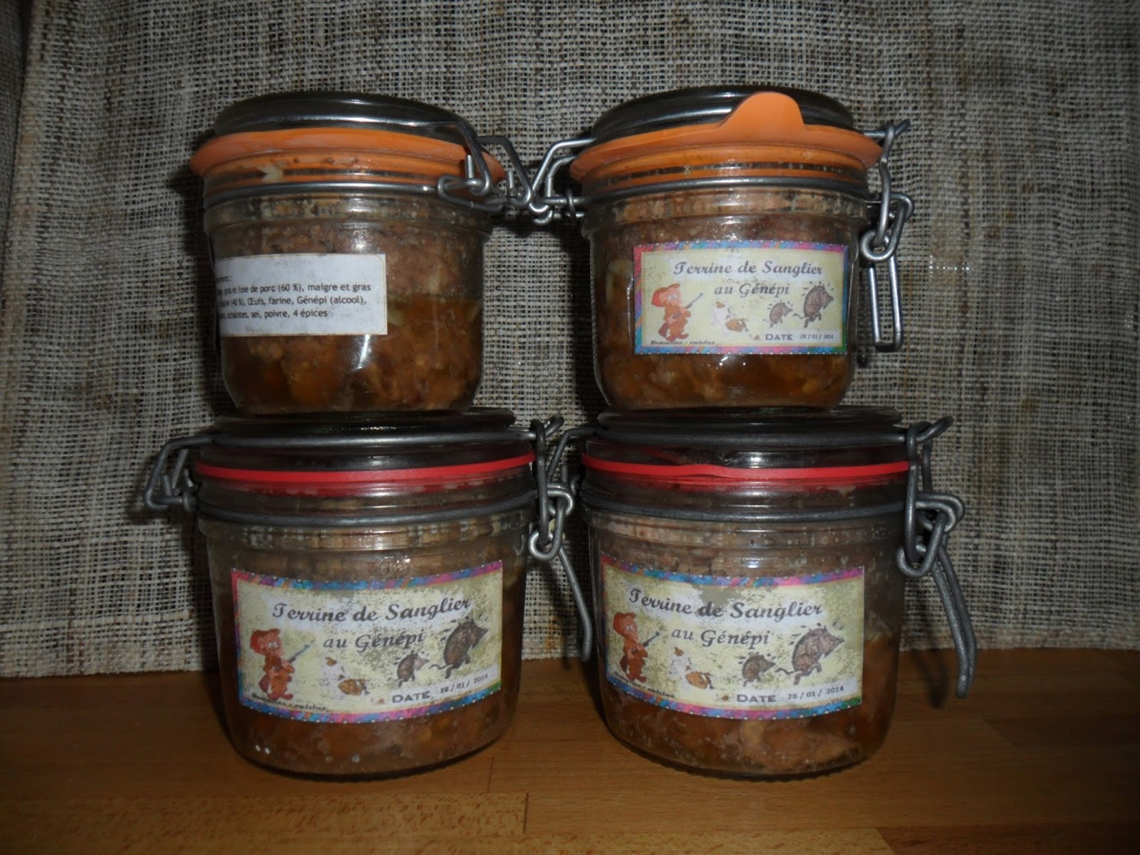 Chen Gai France ) paté de sanglier en bocaux