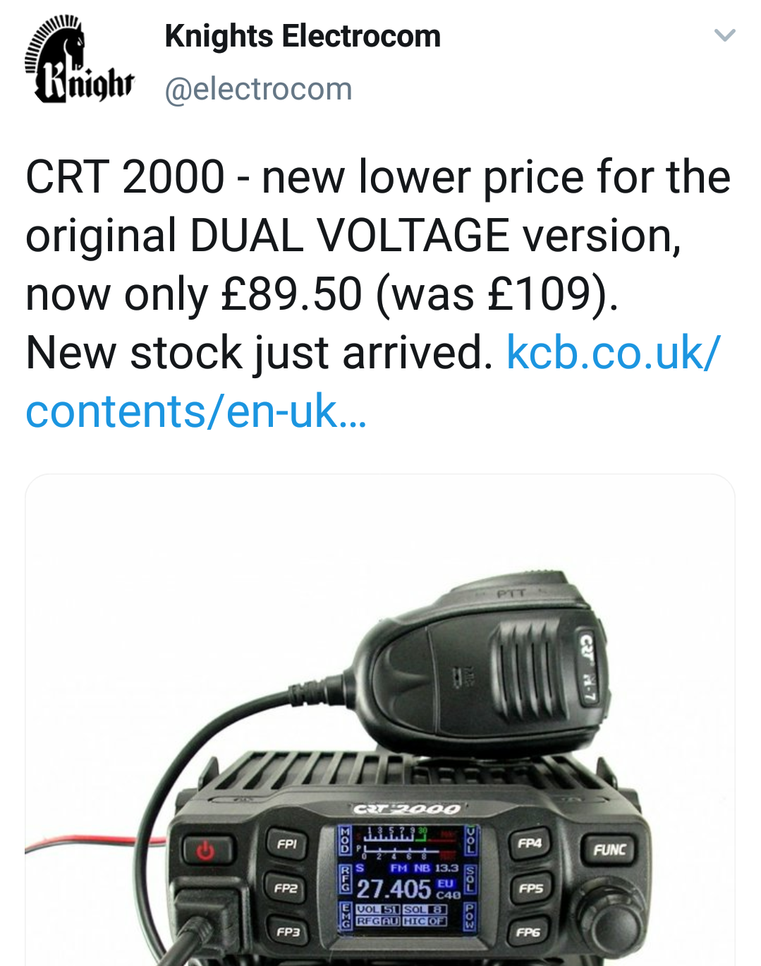 Delboy's Radio Blog CRT 2000 £89.50 at Knights