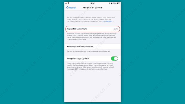 kesehatan baterai iphone