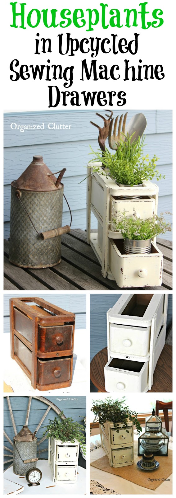 Sewing Machine Drawers Repurposed As Plant Holder Organized Clutter