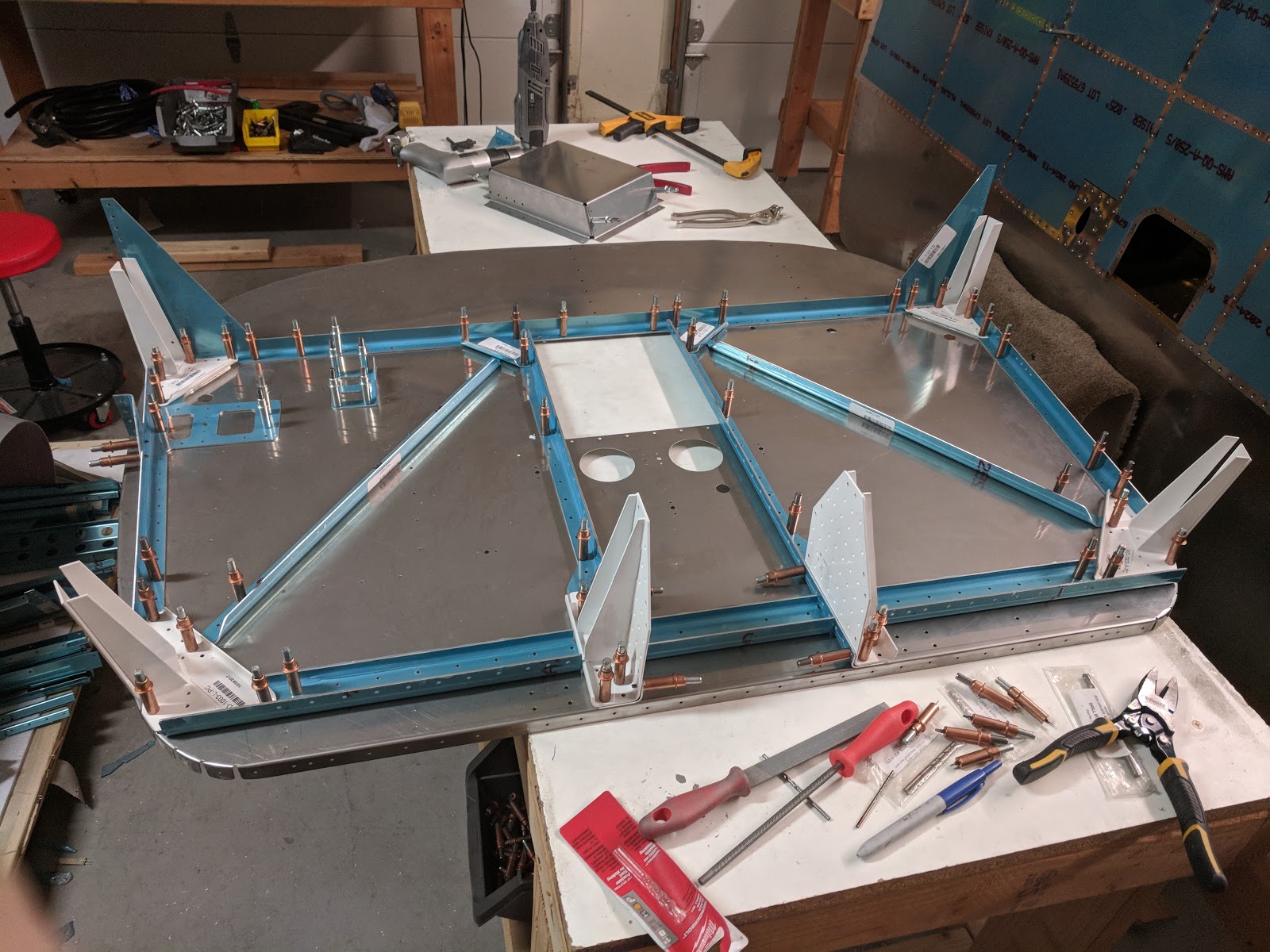 Damazio family's RV10 project Firewall started