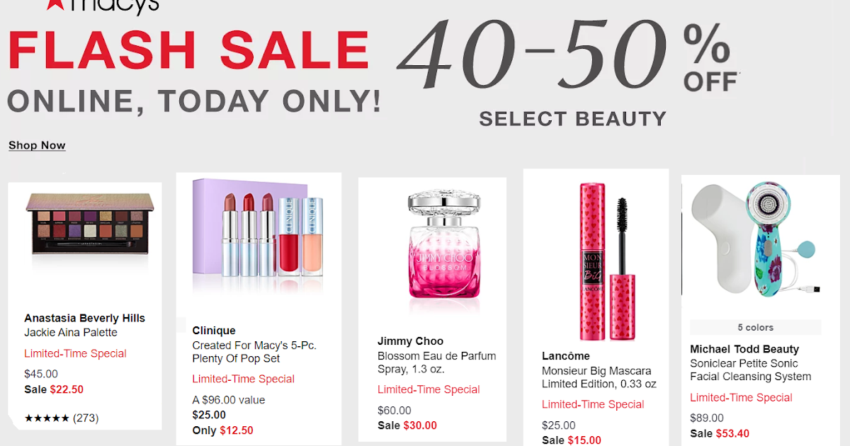 Macy&#39;s Beauty Products Flash Sale - 40% to 50% off Name Brand Products! Clinique 5-Pc. Plenty Of ...