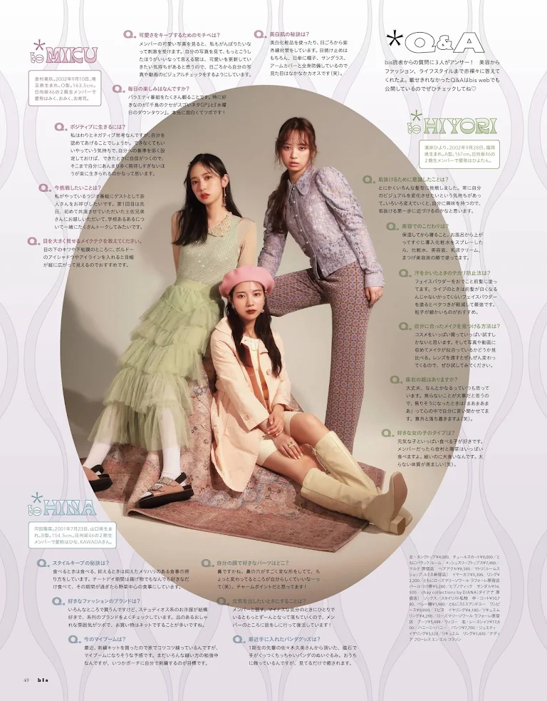 bis 2021.09 Hinatazaka46 Kanemura Miku, Kawata Hina and Hamagishi Hiyori - Girl's cute secrets - Anatomy of Sweet girls