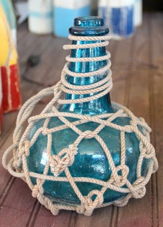 vintage nautical jug with netting