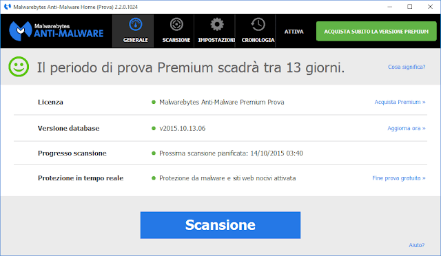 Malwarebytes Anti-Malware 2.2 su Windows 10