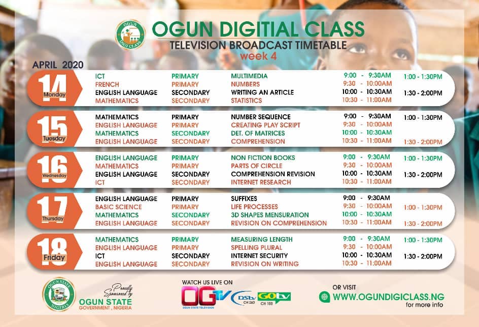 ogun-state-ogundigiclass-timetable-for-pri-sec-schools-online-tv