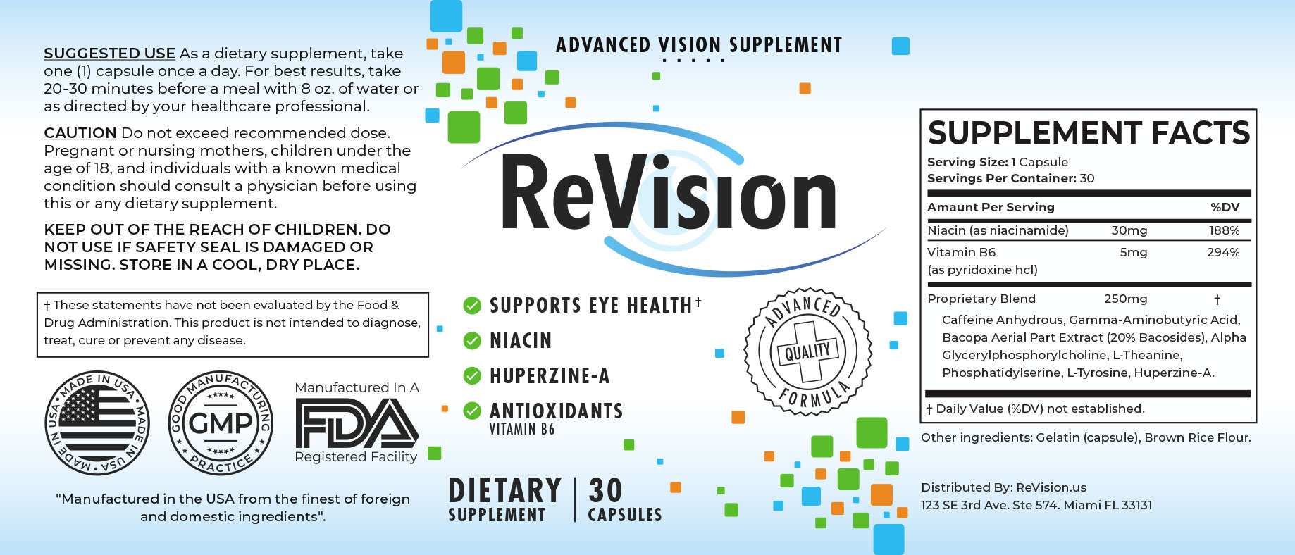 ReVision Eye Supplement Supplement Fact