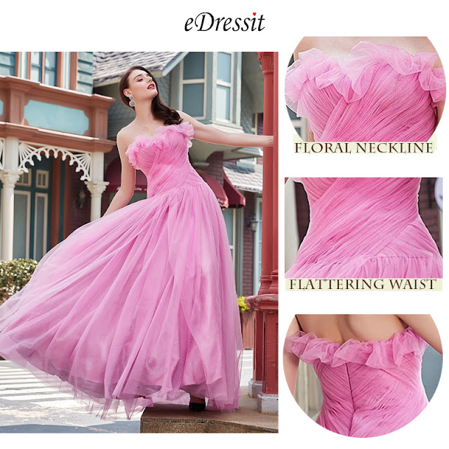 hot pink prom gown with puffy skirt