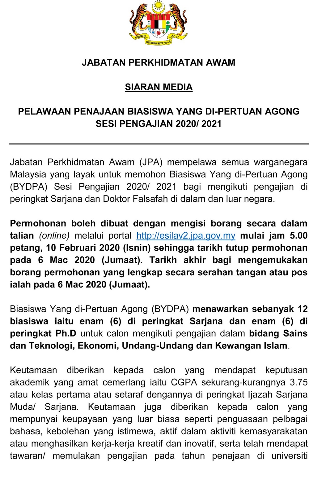 Jpa scholarship 2021